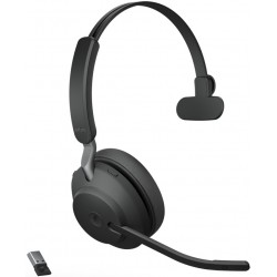 Bluetooth слушалка с микрофон Jabra Evolve2 65 MS Teams Mono с USB-A - Черни