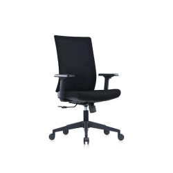 RFG Работен стол Snow Black W, черна седалка, черна облегалка