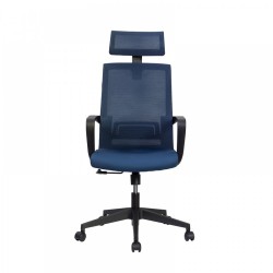 RFG Директорски стол Smart HB, дамаска и меш, тъмно синя седалка, тъмносиня облегалка