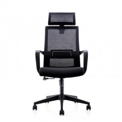 RFG Директорски стол Smart HB, дамаска и меш, черна седалка, черна облегалка
