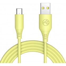 Силиконов кабел Tellur от USB към Type-C - Жълт