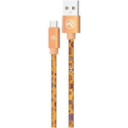 Кабел Tellur GRAFFITI USB към USB-C, 3A, 1м - Orange