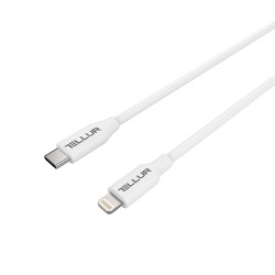 Кабел Tellur MFI Сертифициран USB-C към Lightning, 1м - Бял