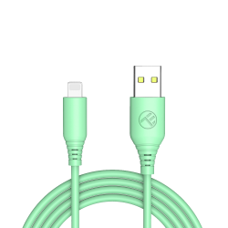 Силиконов кабел Tellur от USB към Lightning - Зелен