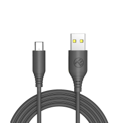 Силиконов кабел Tellur от USB към Type-C - Черен
