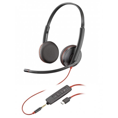 Слушалки с микрофон Plantronics Blackwire C3225 USB-C и 3,5мм жак