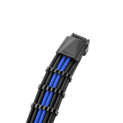 Кабел CableMod E-Series Pro ModMesh Sleeved 12VHPWR PCI-e Cable for Super Flower Leadex Platinum / Platinum SE / Titanium / V Gold Pro / V Platinum Pro, EVGA G7 / G6 / G5 / G3 / G2 / P2 / T2 (Black + Blue, Nvidia 4000 series, 16-pin to Dual 8-pin, 600mm)