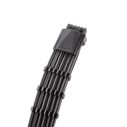 Кабел CableMod E-Series Pro ModMesh Sleeved 12VHPWR PCI-e Cable for Super Flower Leadex Platinum / Platinum SE / Titanium / V Gold Pro / V Platinum Pro, EVGA G7 / G6 / G5 / G3 / G2 / P2 / T2 (Carbon, Nvidia 4000 series, 16-pin to Dual 8-pin, 600mm)