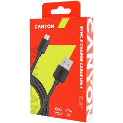 USB Кабели CANYON Micro USB cable, 1M, Black