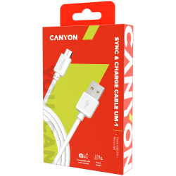 USB Кабели CANYON Micro USB cable, 1M, White