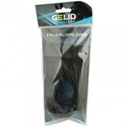 Кабел GELID 24pin Power extension cable 30cm individually sleeved BLACK, 18 AWG