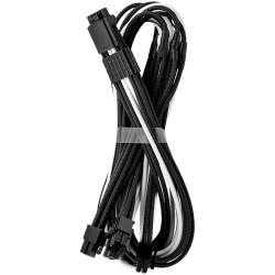 Кабел CableMod E-Series Pro ModMesh Sleeved 12VHPWR PCI-e Cable for Super Flower Leadex Platinum / Platinum SE / Titanium / V Gold Pro / V Platinum Pro, EVGA G7 / G6 / G5 / G3 / G2 / P2 / T2 (Black + White, Nvidia 4000 series, 16-pin to Quad 8-pin, 60cm)