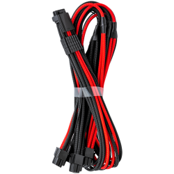 Кабел CableMod E-Series Pro ModMesh Sleeved 12VHPWR PCI-e Cable for Super Flower Leadex Platinum / Platinum SE / Titanium / V Gold Pro / V Platinum Pro, EVGA G7 / G6 / G5 / G3 / G2 / P2 / T2 (Black + Red, Nvidia 4000 series, 16-pin to Quad 8-pin, 60cm)