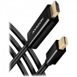 Видео адаптери AXAGON RVDM-HI14C2 Mini DP > HDMI 1.4 cable 1.8m 4K/30Hz