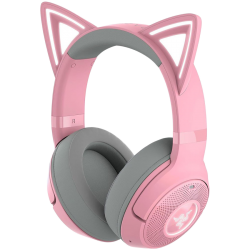 Гейминг слушалки Kraken Kitty BT V2 - Quartz Ed. Pink, Wireless Gaming Headset, Kitty Ears and Earcups, Bluetooth 5.2 with Gaming Mode, TriForce 40 mm Drivers, Built into the earcups microphone, Up to 40-hour Battery Life with Type C Charging