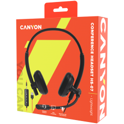 Multimedia - PC Headsets CANYON PC headset HS-07 PC Mic 3.5/USB Flat 2.8m Black