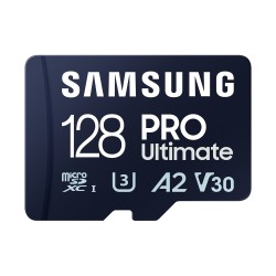  Samsung 128GB micro SD Card PRO Ultimate with USB Reader   UHS-I  Read 200MB/s - Write 130MB/s  U3  V30  A2