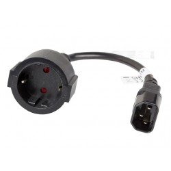  Lanberg extension power supply cable IEC 320 C14 -> Schuko (F) 20cm  black