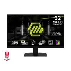  MSI MAG 322UPF  32   Rapid IPS  160Hz  1ms  UHD 3840x2160  FLAT  HDR 400  FreeSync Premium  KVM  Console mode  APP  PIP  PBP  400 nits  1000:1  100M;1  DP (1.4a)  2x HDMI (2.1)  1x Type-C (DP alt. PD 90W)  USB HUB  Adj.Stand 100mm  Swivel Tilt  VESA