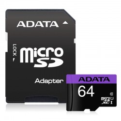  Adata 64GB MicroSDXC UHS-I CLASS 10 (1 adapter)