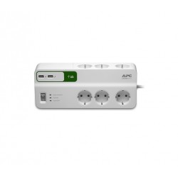  APC Essential SurgeArrest 6 outlets with 5V  2.4A 2 port USB charger  230V Germany
