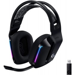  Logitech G733 Wireless Headset  Lightsync RGB  Lightspeed Wireless  PRO-G 40 mm Drivers  DTS Headphone:X 2.0 Surround  Blue Voice Microphone  278 g  Black