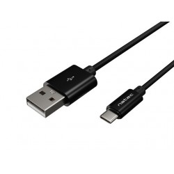  Natec USB-C(M) -> USB-A (M) 2.0 cable 1m. Black nylon