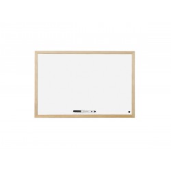 Дъска Bi-Office бяла магнитна с дърв. рамка, 40x60