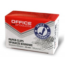 Кламери Office Products, заоблен връх, 28mm, опаковка 100