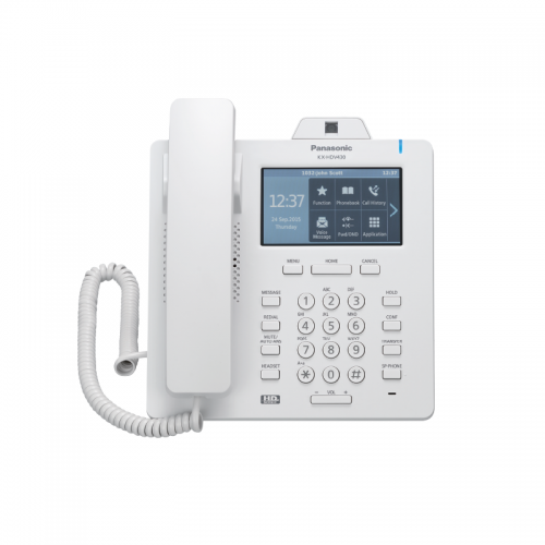 Стационарен VoIP телефон Panasonic KX-HDV430 - Бял