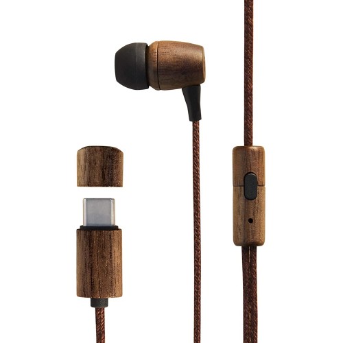 Жични слушалки Energy Earphones Eco - Walnut Wood