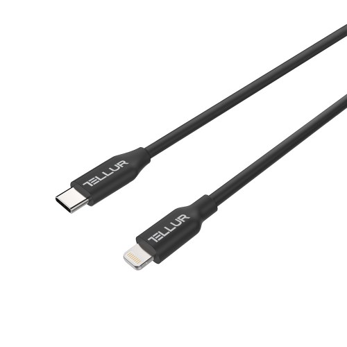 Кабел Tellur MFI Сертифициран USB-C към Lightning, 1м - Черен