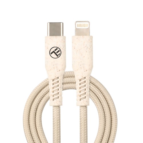 Кабел Tellur Green USB Type-C към Lightning, 2.4A - Cream