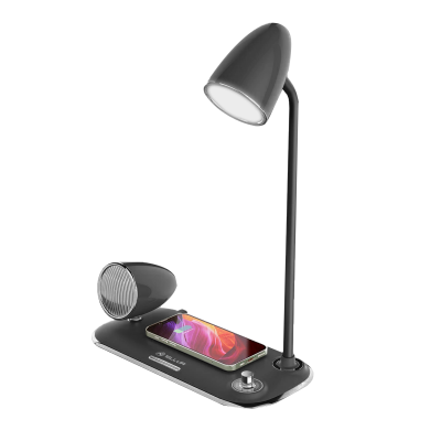 Безжично настолно зарядно устройство Tellur Nostalgia с Bluetooth колонка и лампа - Black