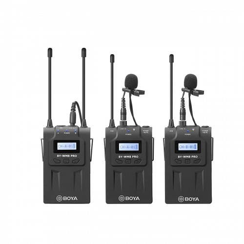 Двуканална UHF безжична микрофонна система BOYA BY-WM8 Pro-K2