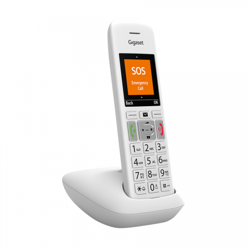 Безжичен DECT телефон Gigaset E390 - Бял