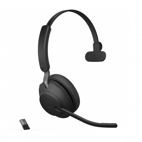 Jabra Evolve2 65 UC Mono Headset with USB Link380a Adapter - Black