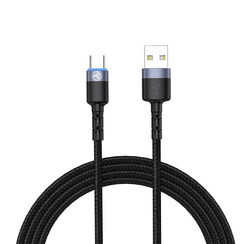Tellur USB cable - Type C, LED light, 2m - black