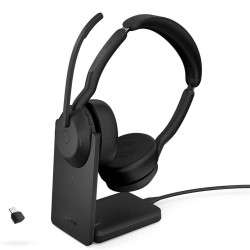 Безжични слушалки с микрофон Jabra Evolve2 55 - Link380a MS Stereo със стойка