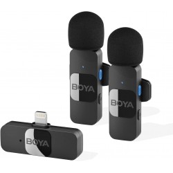 Ултракомпактна безжична микрофонна система BOYA BY-V2 с ревер - Lightning, iOS