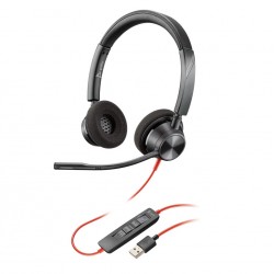 HP Poly BLACKWIRE 3320 стерео слушалки, MS, USB-A