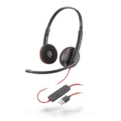 HP Poly BLACKWIRE C3220 стерео слушалки, USB-A