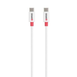 Кабел Skross, USB-C - USB-C 2.0 мъжко, 0.15 м, Бял