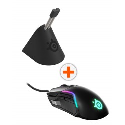 Гейминг комплект SteelSeries - Rival 5 + Mouse Bungee, черен