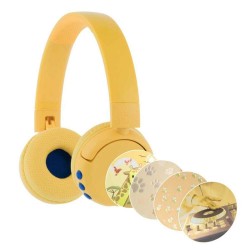 BuddyPhones POP Fun детски слушалки, Bluetooth, 3.5 мм, USB-C, сгъваеми, жълти