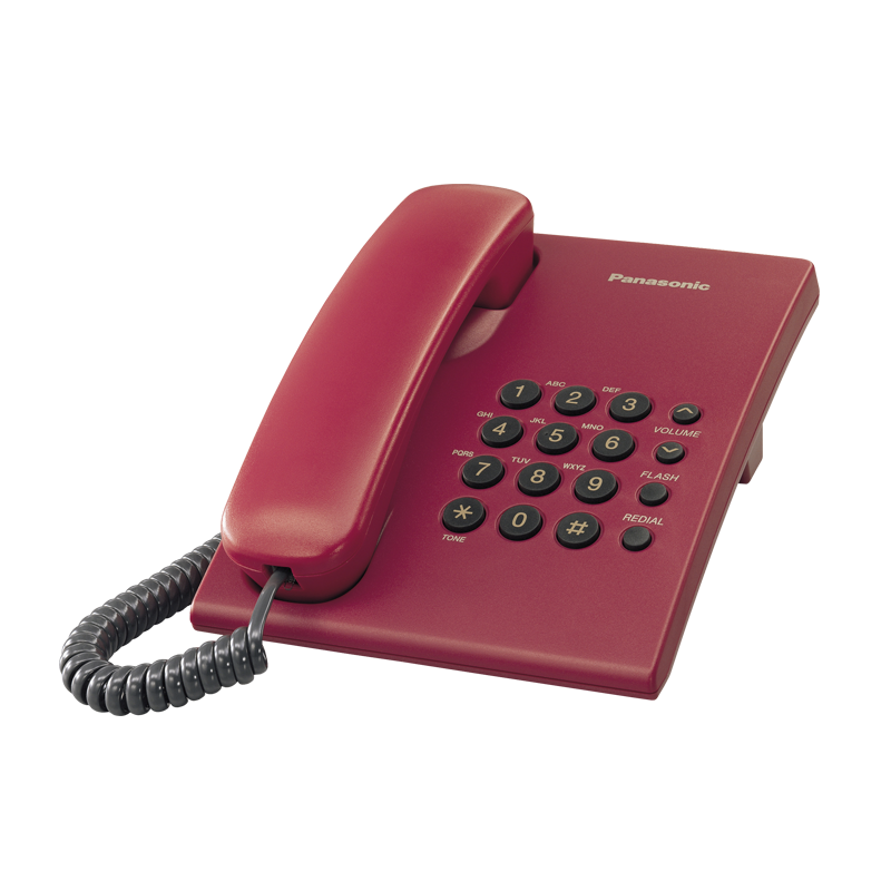 Стационарен телефон Panasonic KX-TS500 - Червен
