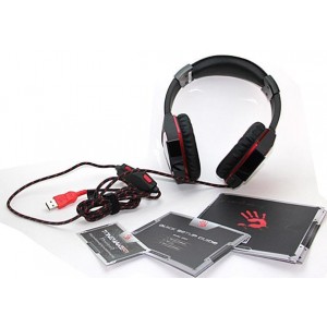 Геймърски слушалки A4TECH Bloody G501, Микрофон, Черно/Червено