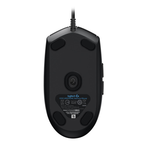 Геймърска мишка Logitech G102 LightSync  - RGB, Оптична, Жична, USB - Черен