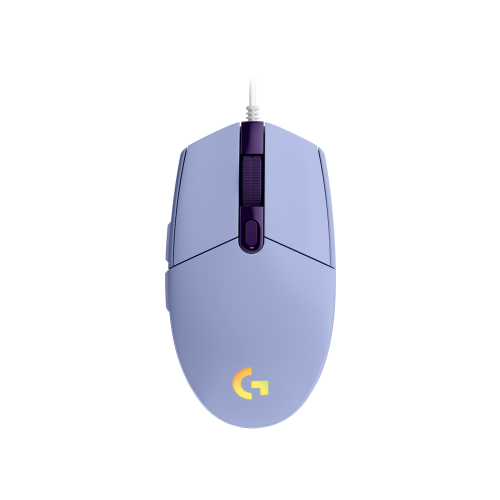 Геймърска мишка Logitech G102 LightSync, RGB, Оптична, Жична, USB - Лилав