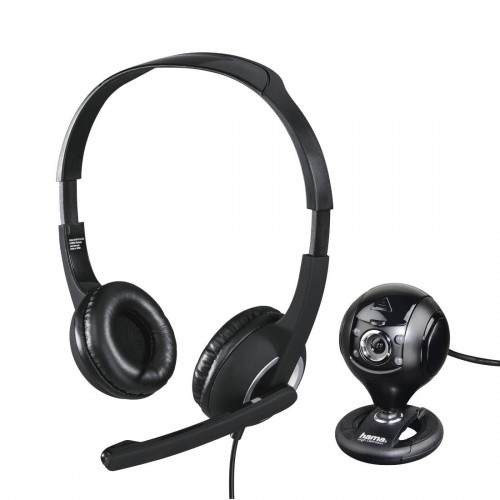 Комплект за стрийминг HAMA 139998, Слушалки с микрофон HS-P150, Камера Spy Protect 720P, Черен